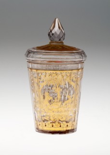Covered Beaker with Coat of Arms and Hunting Scene, c. 1730, Bohemia, Czech Republic, Bohemia,