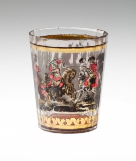Beaker, c. 1730, Bohemia, Czech Republic, Bohemia, Glass, 8.9 × 7.5 cm (3 1/2 × 2 15/16 in.)