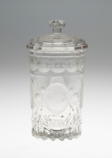 Covered Beaker, c. 1820/25, Bohemia, Czech Republic, Bohemia, Glass, 20.3 × 9.5 cm (8 × 3 3/4 in.)