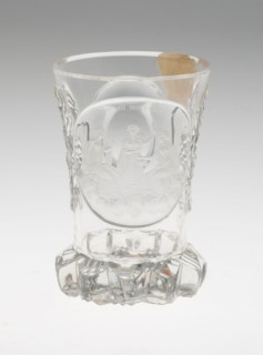 Beaker, c. 1820, Bohemia, Czech Republic, Bohemia, Glass, 11.4 × 7.9 cm (4 1/2 × 3 1/8 in.)