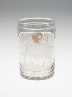 Beaker, c. 1830, Bohemia, Czech Republic, Bohemia, Glass, wheel engraved, 12.1 × 7.9 cm (4 3/4 × 3