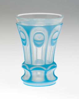 Beaker, c. 1845, Bohemia, Czech Republic, Bohemia, Glass, blown, cut, overlaid with opaque blue