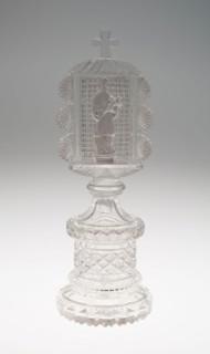 Stand with St. John Nepomuk, c. 1832, Bohemia, Czech Republic, Harrachov Glassworks (founded 1831),