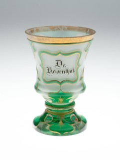 Beaker, c. 1840, Bohemia, Czech Republic, Bohemia, Glass, colorless, blown, cut, overlaid with