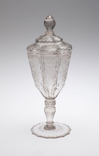 Covered Goblet, c. 1740, Germany, Riesengebirge, Riesengebirge, Blown and molded glass with