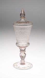 Goblet with Cover, c. 1725, Germany, Schleswig, Schleswig, Glass, H. 23.5 cm (9 1/4 in.)