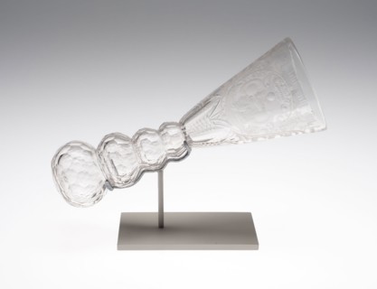 Stirrup Glass (Sturzglas), c. 1720, Bohemia, Riesengebirge, Bohemia, Glass, 22.9 × 8.9 cm (9 × 3