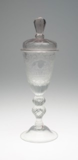 Goblet with Cover, c. 1730, Germany, Lauenstein, Lauenstein, Glass, 36.2 x 10.5 cm (14 1/4 x 4 1/8