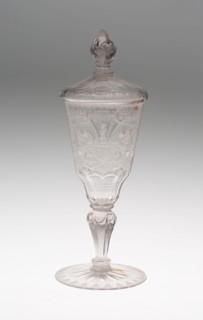 Goblet with Cover, c. 1735, Germany, Schleswig, Schleswig, Glass, 23.5 x 7.5 cm (9 1/4 x 2 15/16 in
