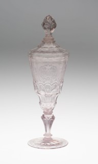 Goblet with Cover, c. 1738, Germany, Schleswig, Schleswig, Glass, 25.2 x 7.6 cm (9 15/16 x 3 in.)
