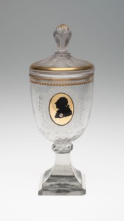 Covered Goblet with Silhouette Bust of King Frederich the Great, c. 1795, Germany, Silesia,