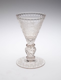 Goblet, Late 17th century, Germany, Potsdam, Potsdam, Glass, blown, molded, wheel cut and engraved,