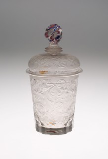 Tumbler with Cover, Early 18th century, Germany, Potsdam, Potsdam, Glass, H. 17.8 cm (7 in.), Comb,
