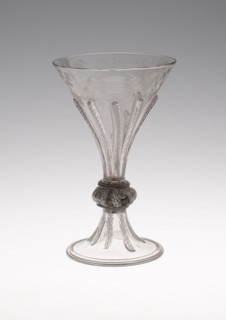 Goblet Engraved with Hunting Scenes, c. 1680, Bohemia, Czech Republic, Bohemia, Glass, H. 16.5 cm