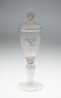 Goblet (Pokal) with Herm Stem, 1734, Germany, Hesse-Kassel, Western Germany, Glass, blown and
