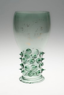 Prunted Beaker (Roemer), c. 1610, Dutch, Flemish, or German (Rhenish), Netherlands, Green glass,