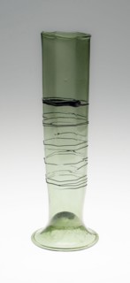 Beaker (Passglas), 1600/25, Dutch, Flemish, or German (Rhenish), Rhineland, Green glass, H. 26.8 ×