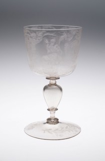 Goblet with Peasant Dancers and Musicians, Late 17th century, Probably engraved by Willem