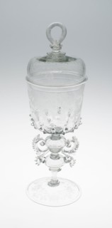 Goblet with Cover, c. 1685, Netherlands, Netherlands, Glass, 27.9 × 8.9 cm (11 × 3 1/2 in.)