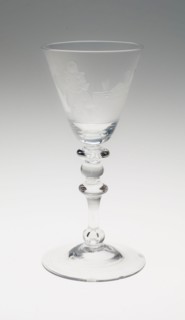 Wineglass with Tribunal Scene, 1750/1800, Netherlands, Netherlands, Glass, 17.9 x 8.1 cm (7 1/16 x