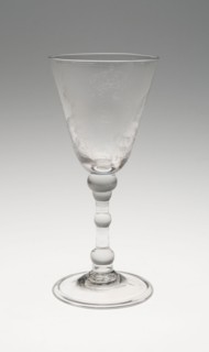 Wine Glass, c. 1760/80, England or Netherlands, England, Glass, blown and stipple engraved, 16.4 ×