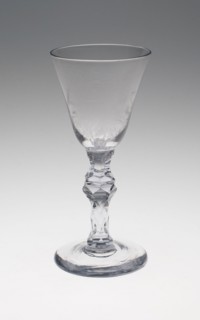 Wine Glass, c. 1760/80, England or Netherlands, England, Glass, cut and stipple engraved, 17.5 × 7