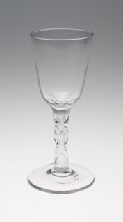 Wine Glass, c. 1760/80, England or Netherlands, England, Glass, cut and stipple engraved, 19.4 × 7
