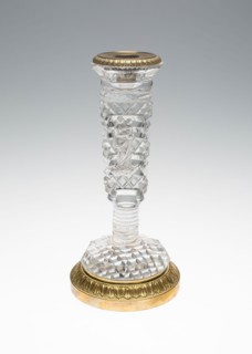 Candlestick with Madonna and Child, c. 1835/40, Bohemia, Czech Republic, Harrachov Glassworks