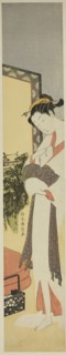 Courtesan Standing by Screen and Bed, c. 1768/69, Suzuki Harunobu ?? ??, Japanese, 1725 (?)-1770,