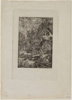 Entering a Village, from Revue Fantaisiste, 1861, Rodolphe Bresdin, French, 1825-1885, France,