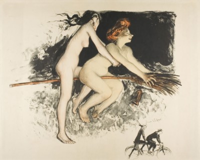 Witches, 1900, Jean Veber, French, 1864-1928, France, Lithograph from three stones in black (lavis