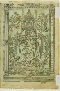 The Crucifixion with the Virgin and St. John (recto), God, the Father, Enthroned with the Signs of