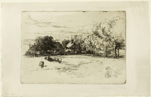 Horsley’s Cottage, 1865, Francis Seymour Haden, English, 1818-1910, England, Etching with traces of