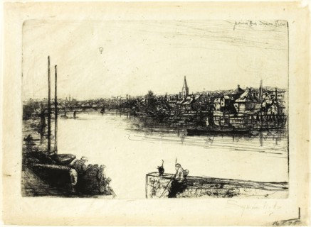 Battersea Reach, 1863, Francis Seymour Haden, English, 1818-1910, England, Etching with drypoint on