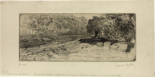A Likely Place for a Salmon, c. 1869, Francis Seymour Haden, English, 1818-1910, England, Etching