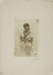 Pepita, 1883, Anders Zorn, Swedish, 1860-1920, Sweden, Etching on ivory wove paper, 165 x 105 mm