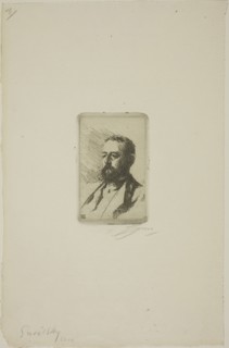 Carl Snoilsky, 1888, Anders Zorn, Swedish, 1860-1920, Sweden, Etching on ivory laid paper, 76 x 49
