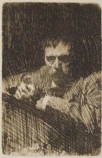 A Painter-Etcher (Self-Portrait), 1889, Anders Zorn, Swedish, 1860-1920, Sweden, Etching on ivory