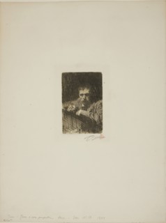A Painter-Etcher (Self-Portrait), 1889, Anders Zorn, Swedish, 1860-1920, Sweden, Etching on ivory