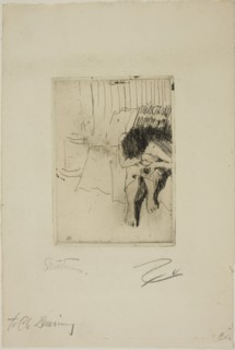 Tired Model, 1890, Anders Zorn, Swedish, 1860-1920, Sweden, Etching on ivory laid paper, 132 x 94