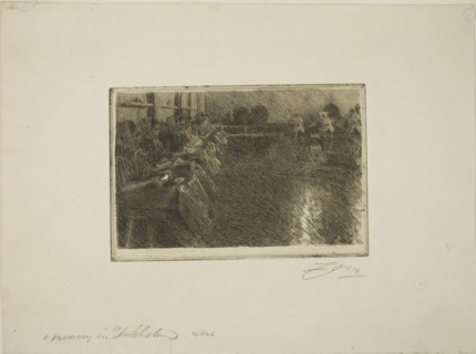 The Large Brewery, 1890, Anders Zorn, Swedish, 1860-1920, Sweden, Etching on ivory laid paper, 142