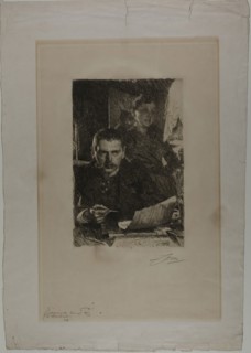 Zorn and His Wife, 1890, Anders Zorn, Swedish, 1860-1920, Sweden, Etching on ivory wove paper, 303
