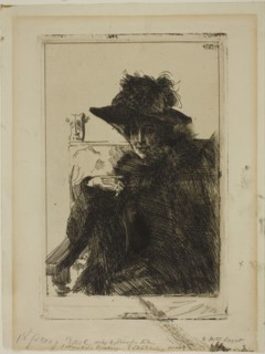 Mme Armand Dayot, 1890, Anders Zorn, Swedish, 1860-1920, Sweden, Etching on ivory laid paper, 210 x