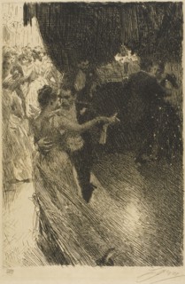 The Waltz, 1891, Anders Zorn, Swedish, 1860-1920, Sweden, Etching on cream wove paper, 320 x 218 mm