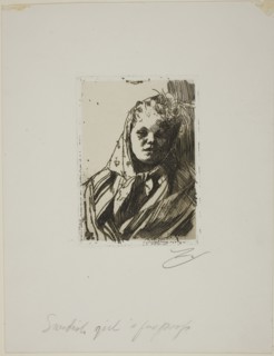 Dalecarlian Peasant Woman, 1891, Anders Zorn, Swedish, 1860-1920, Sweden, Etching on white wove
