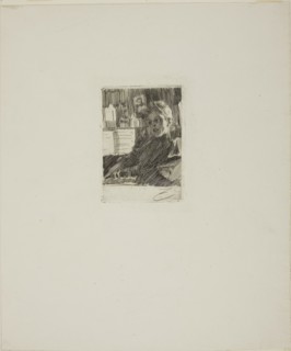Young Norwegian at the Piano, 1891, Anders Zorn, Swedish, 1860-1920, Sweden, Etching on ivory laid