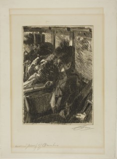 Omnibus, 1892, Anders Zorn, Swedish, 1860-1920, Sweden, Etching on ivory laid paper, 266 x 190 mm