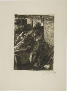 Omnibus, 1892, Anders Zorn, Swedish, 1860-1920, Sweden, Etching on ivory laid paper, 267 x 190 mm