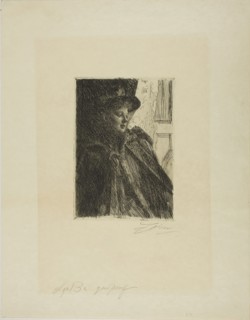 Olga Bratt, 1892, Anders Zorn, Swedish, 1860-1920, Sweden, Etching on ivory wove paper, 198 x 139