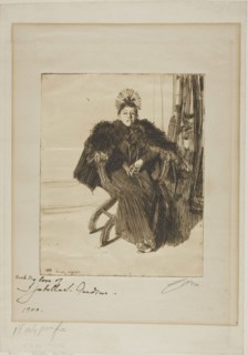 Isabella Gardener, 1894, Anders Zorn, Swedish, 1860-1920, Sweden, Etching on ivory laid paper, 247